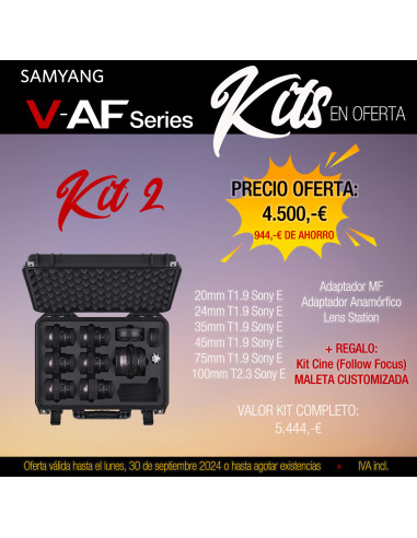 V-AF Kit 2: Maleta con 6 objetivos y 4 accesorios para Sony E